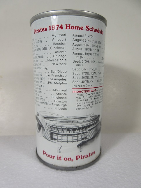 Iron City - Pirates - PIOP - 1974 Home Schedule - T/O